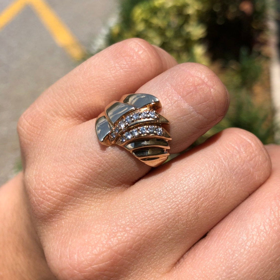 Ladies Solid 14k Gold Heart Thumbprint Ring, Ladies Fingerprint Jewelry